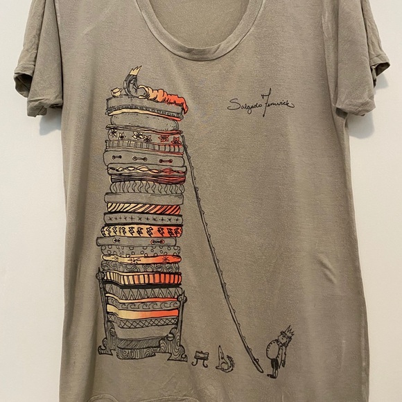 American Apparel Tops - Princess & the Pea Whimsical Art Print Tee Shirt
